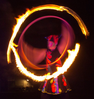 Circus, Fire act, Hula hoop with fire, Eve Everard, Australia, Flame arts
