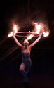 fire hula hoop performer