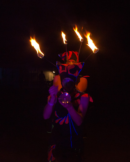 fire circus performance, fire performers, contact juggling, fire fans and fire fingers