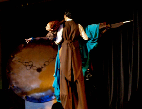 stilt dancers entertain in Melbourne Australia
